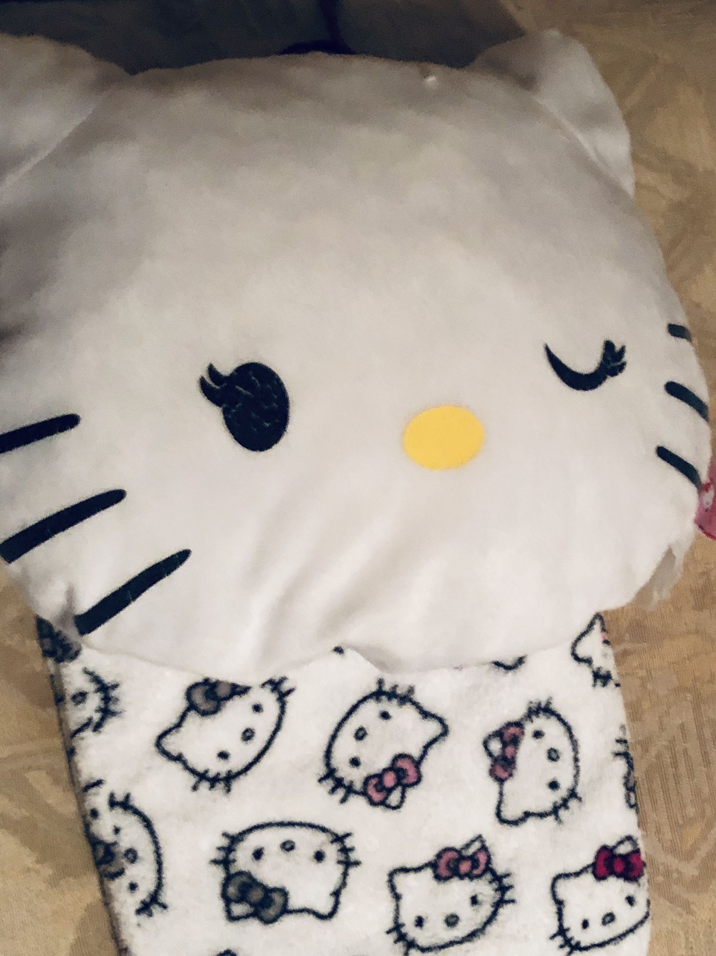 Hello Kitty Adorable White Pillow and Matching Snuggly Sleep Pants