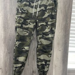 Ecko Unltd Camo Jogger Pants Men's Med Green Elastic Waist