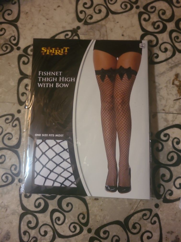 Fish net thigh Highs with Bow