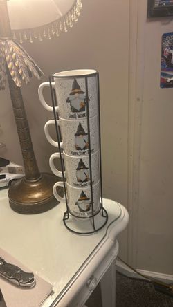 Gnome Stacking Mugs Set with Rack