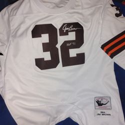 Jim Brown Signed Autograph Mitchell And Ness Jersey Cleveland Browns Auto 