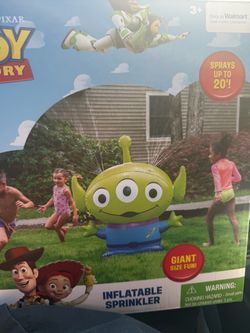 Disney Pixar Toy Story Inflatable Water Sprinkler Alien Sprays Up to 20' Ages 3+