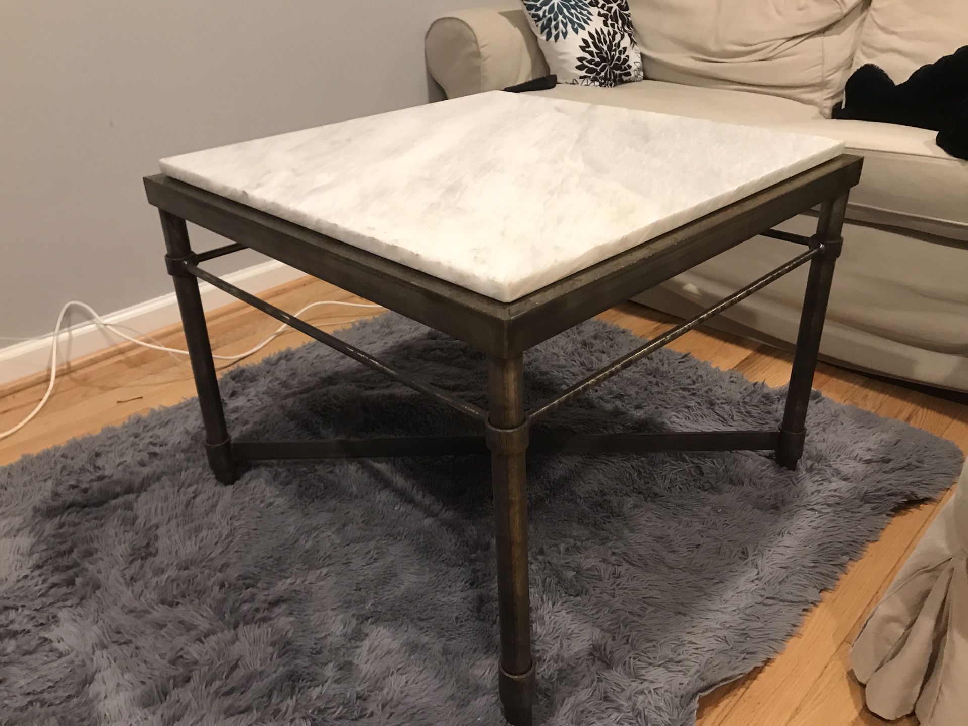 Iron and Marble Coffee Table