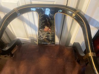 Black Lacquer Chinoiserie Chair with Gold Accents