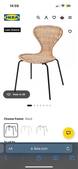 IKEA ÄLVSTA Dining Chairs Two Alvsta black/rattan