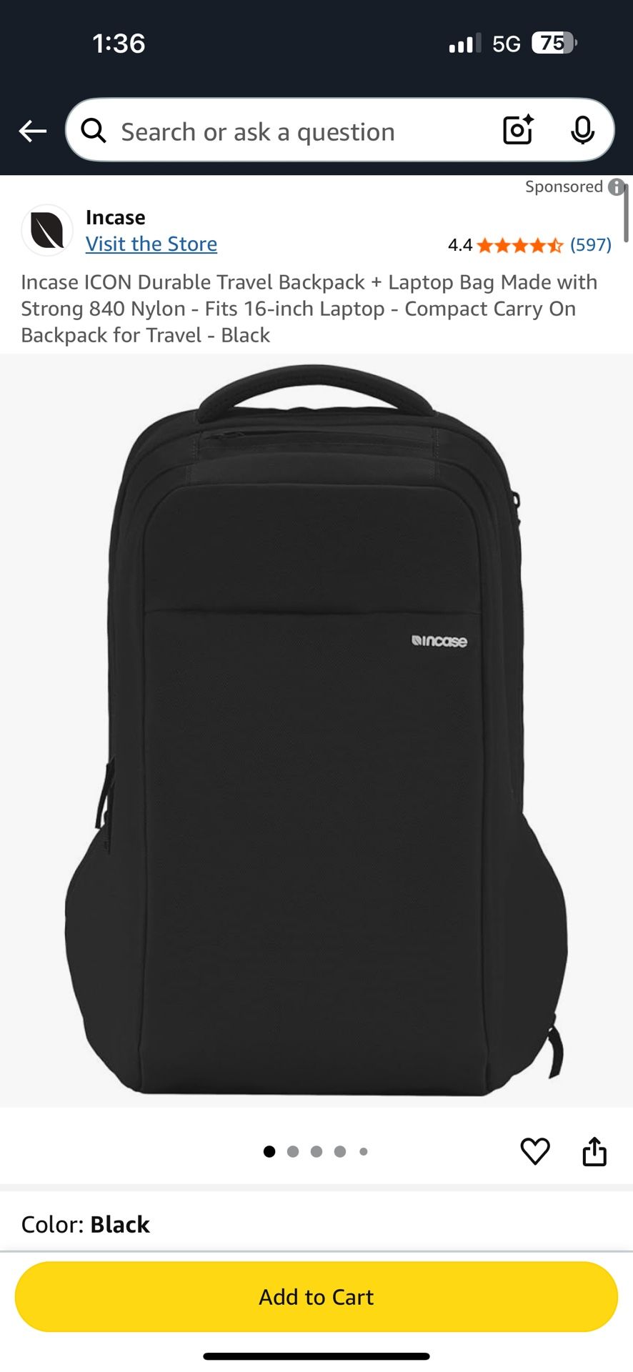 Incase Icon backpack. Nearly New. Great For Commuters, Students, Digital nomads