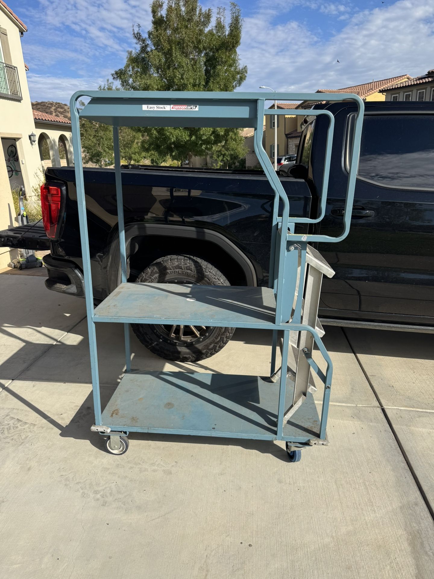 Cannoncarts Rolling shelving cart Ladder packing