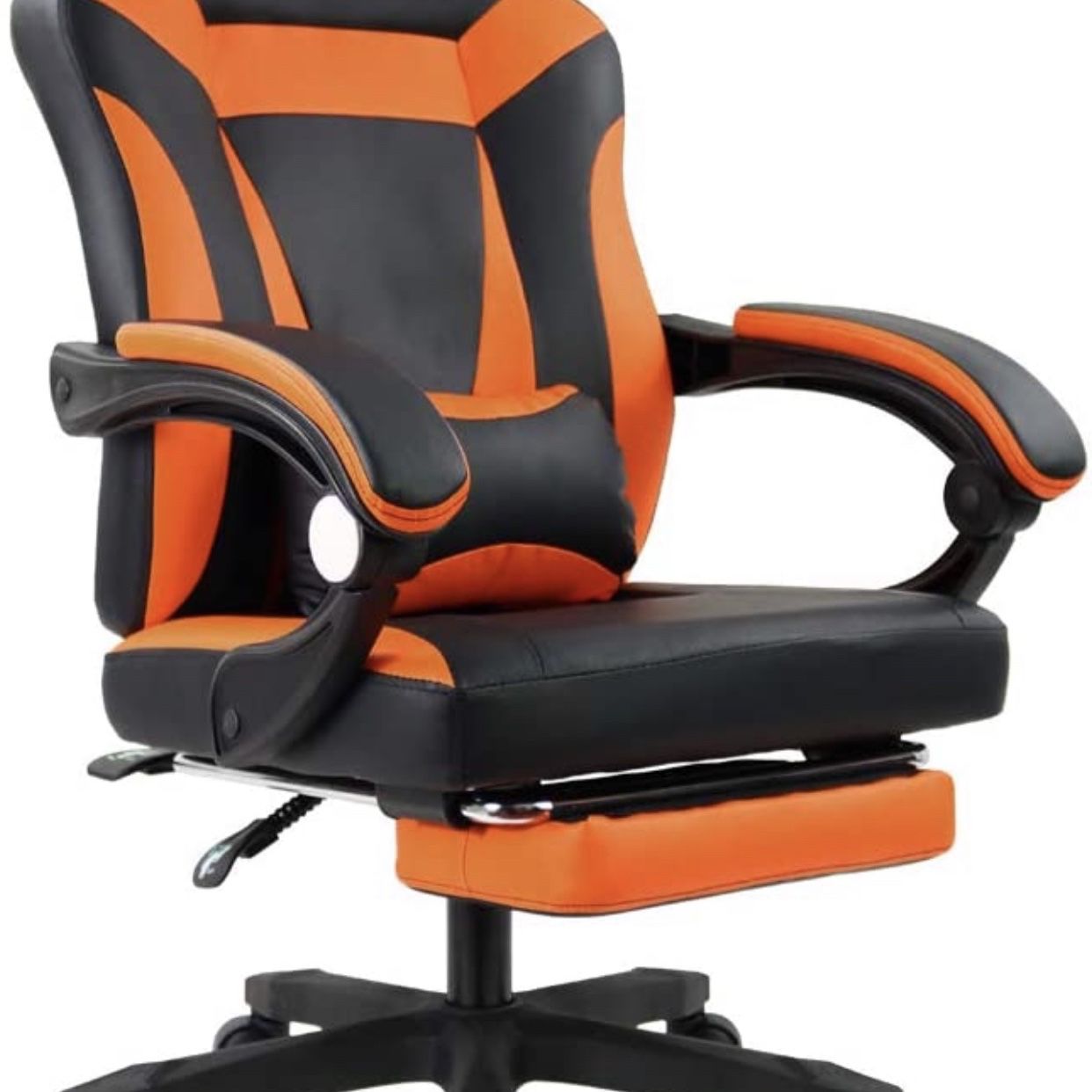 KKTONER Ergonomic Gaming Chair for E-Sport Racing Computer Swivel Height Adjustable with Armrest High Back Headrest and Lumbar Support Orange