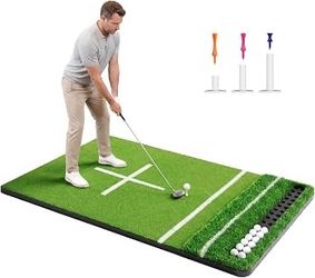 Brand new in box Golf Mat & Hitting Mat: 5.2 x 4ft, 6 x 4ft Practice Outdoor/Indoor 21 to 50mm Turf Mats with Ball Tray – All-in-One Hitting Mats for 