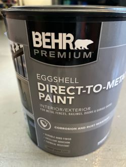 Behr Direct-to-Metal Paint. Brand new full gallon.Eggshell. Behr Private Black