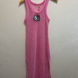 Forever 21 Hello Kitty shirt Dress Womens S Small Pink Mesh