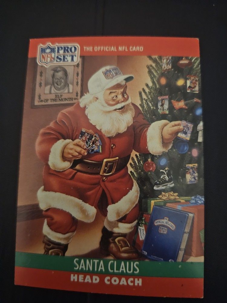 1990 Pro Set Santa Claus Head Coach Elf Of The Month