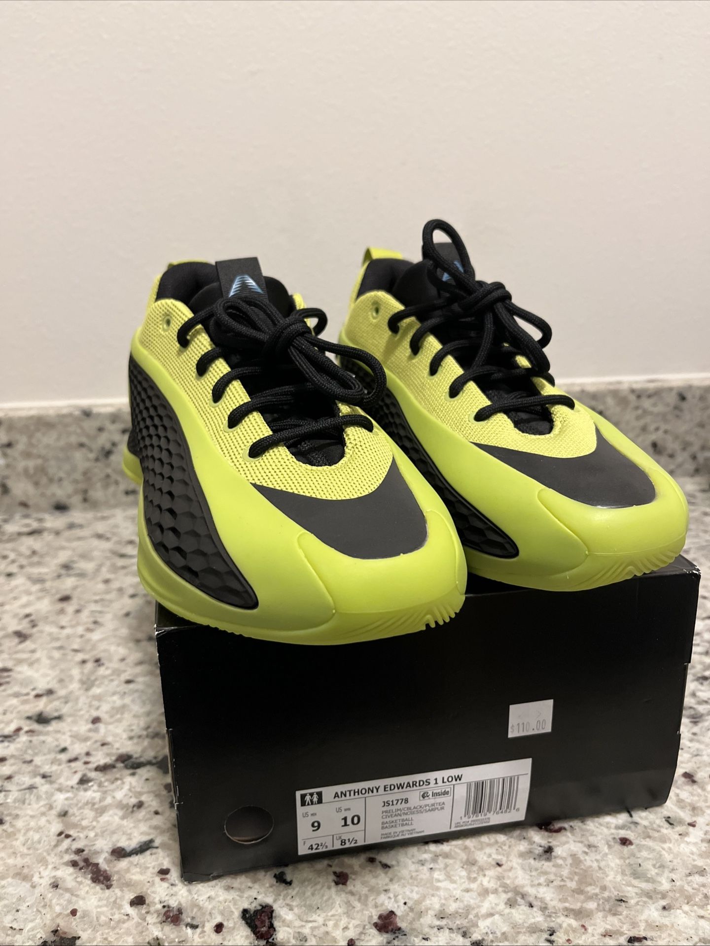 Adidas Anthony Edwards AE1 Low Men’s Size 9-10.5 Preloved Lime