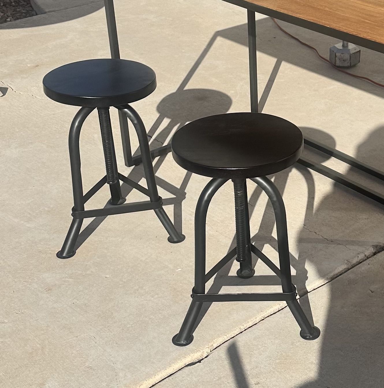 2 Adjustable Black Bar Stool