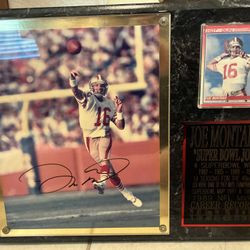Joe Montana Signed Picture Plaque AUTHENTICATED