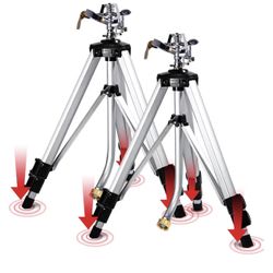 Set de 2 Aspersores de Impacto Profesionales con Trípode Ajustable 💧 (Nuevos, 20-90ft)
