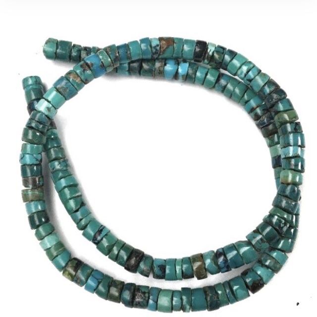 Genuine Turquoise Heishi Gemstone Beads