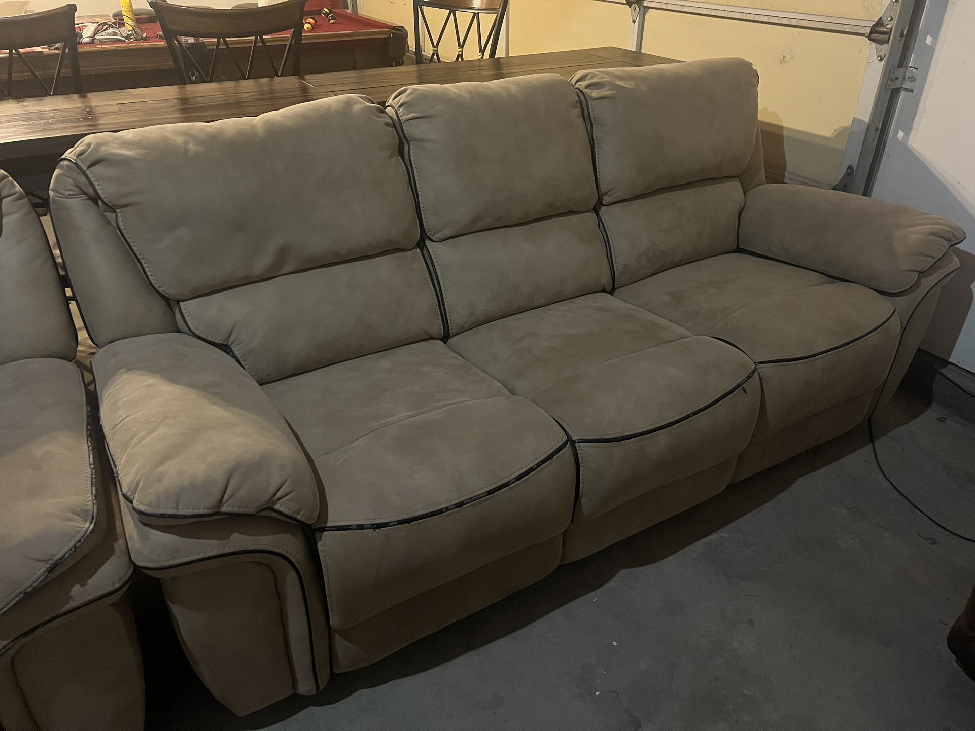 Light Brown Recliner Couch Set
