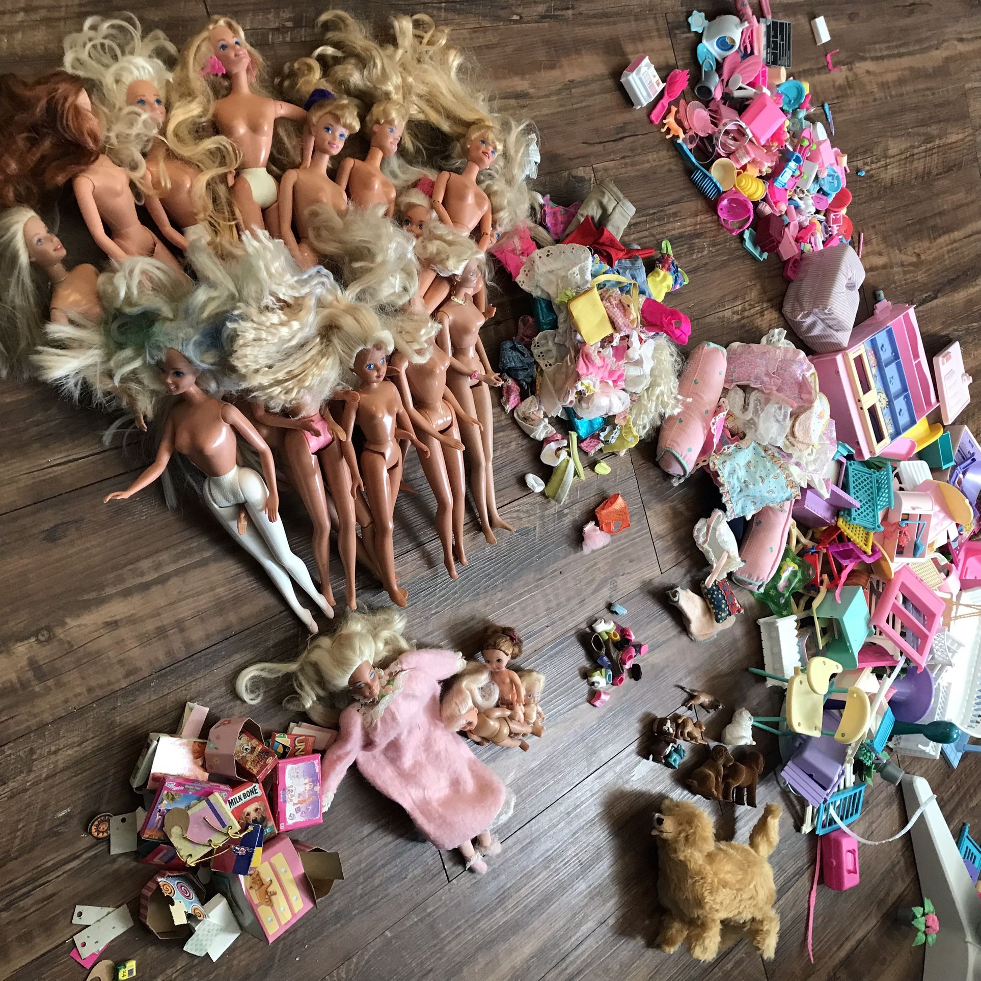 Vintage Mattel Barbie Dolls 12+ Lbs Clothes Accessories Pets 60s - 90s HUGE LOT
