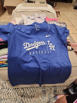 Womens Dodgers Nike Short sleeve V Neck T Shirt