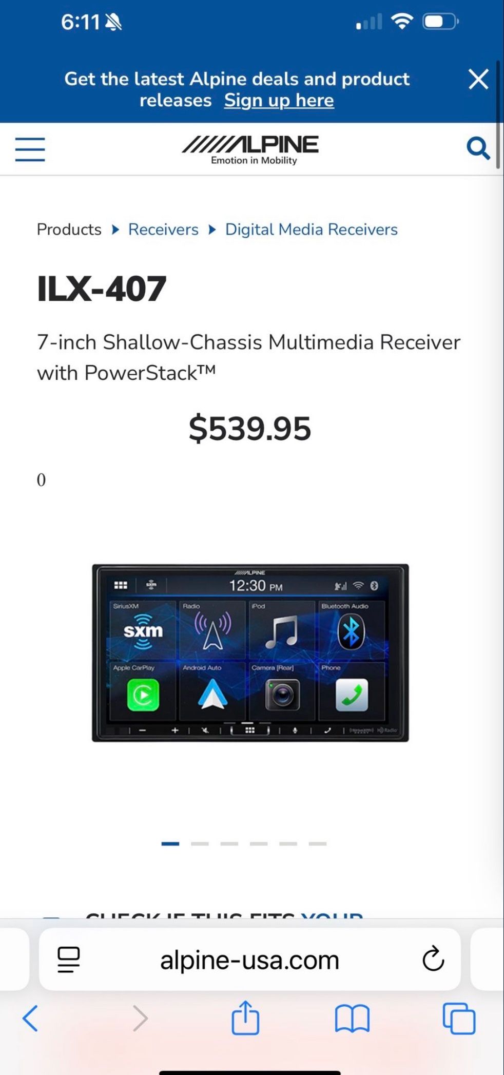 ILX-407 Alpine Radio