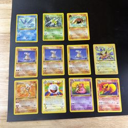 11 Pokemon Cards 1st Edition, Fossil/jungle 