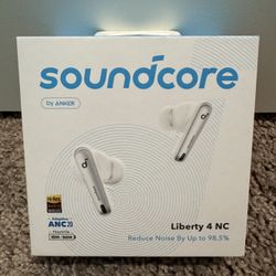 Soundcore by Anker Liberty 4 NC Noise Cancelling Earbuds, 98.5% Noise Reduction, Adaptive Noise Cancelling to Ears and Environment, Hi-Res Sound, 50H 