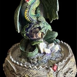 Franklin Mint Collectible Figure “DragonFire” w/Glass Dome by Michael Whelan