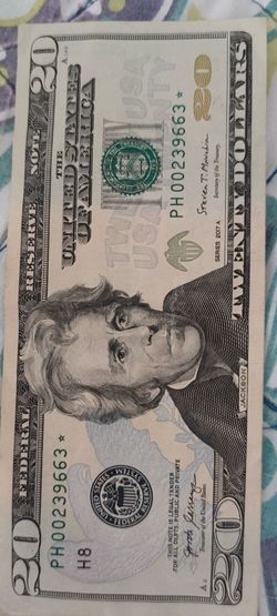 2017  billete de 20 dollar con error de acuñaciion con una estrella