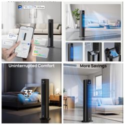 Tower Fan for Bedroom, 43" Cooling Fans That Blow Cold Air 2025 Upgraded, Evaporative Air Cooler, Quiet 85° Oscillating Floor Fan, Easy Cleaning, APP 