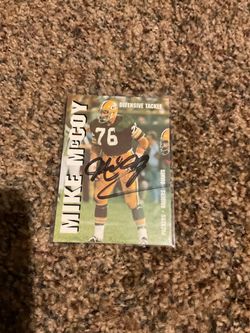 Mike McCoy autographed promotional football card Green Bay Packers legend