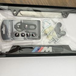 Bmw License Place Frame With Keychain And Valve Caps 