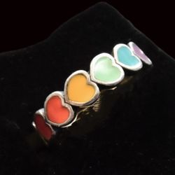 JAMES AVERY ENAMEL CONNECTED HEART LADIES RING (SIZE 8)