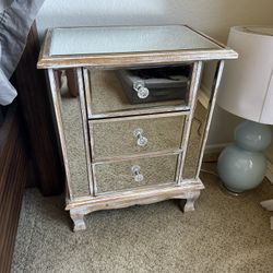 Mirrored Nightstand End Table 2 Available 