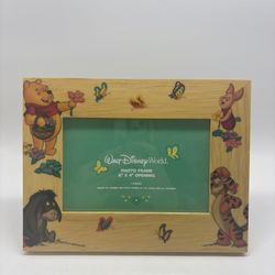 Walt Disney World Wooden Winnie the Pooh, Tigger & Piglet 6X4 Photo Frame