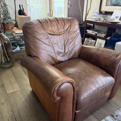 Vintage Leather Recliner Sofa Chair