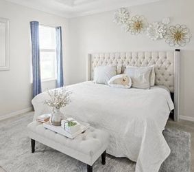 King Upholstered Tufted Bed Frame.