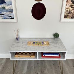 Marble Print Console Table 