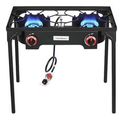 Heavy Duty 2-Burner Propane Stove  Estufa de gas de 2 quemadores para exteriores
