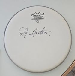 Drumhead signed by Elvis's drummer DJ Fontana