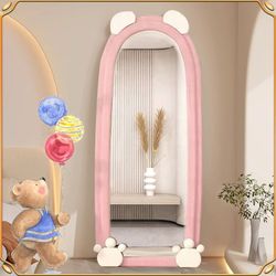 Arched Full Length Mirror, Floor Mirror with Stand, Wall Mirror Full Length, Standing Mirror Full Length, Wall-Mounted Mirror for Bedroom Living Room 