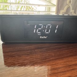 Kaito Bedside Bluetooth Alarm Clock Radio with Wireless Charger