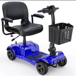 ENGWE Folding 4 Wheel Mobility Scooter,15 Mile Long Range, 250W Electric Powered Mobile Wheelchair for Seniors Adult with Detachable Basket, Front Lig