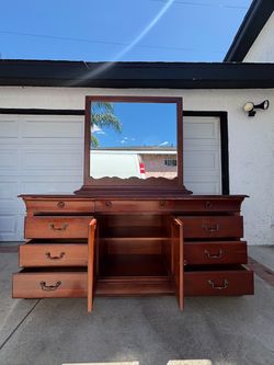 Solid Wood Dresser with Mirror