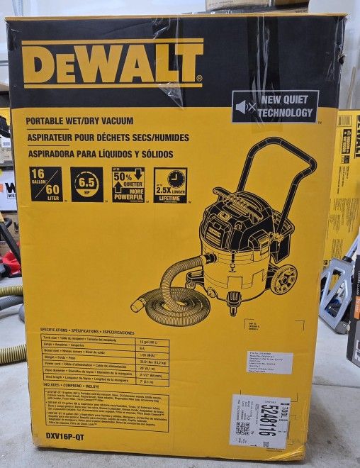 DEWALT DXV16P-QT Stealthsonic Quiet 16-Gal 5.5-HP Corded Wet/Dry Shop Vacuum - Read Description