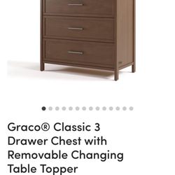 Classic 3 Drawer Chest With Removable Changing Table Topper