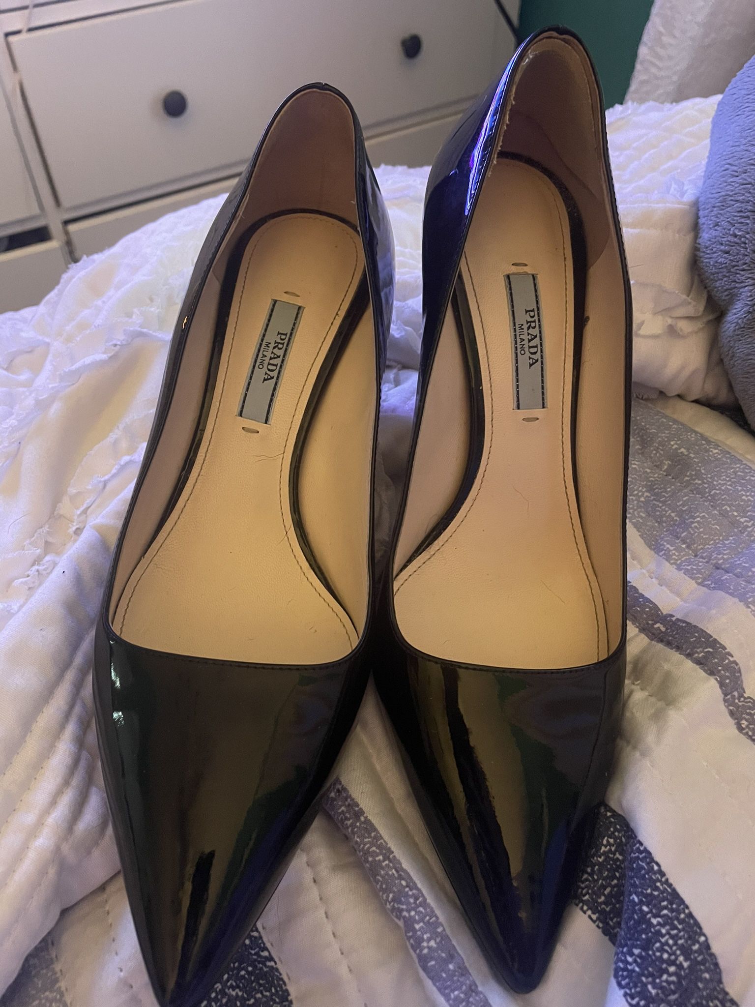 Prada Heels, Black, Size 8 Women’s 