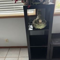 3 black cube shelves