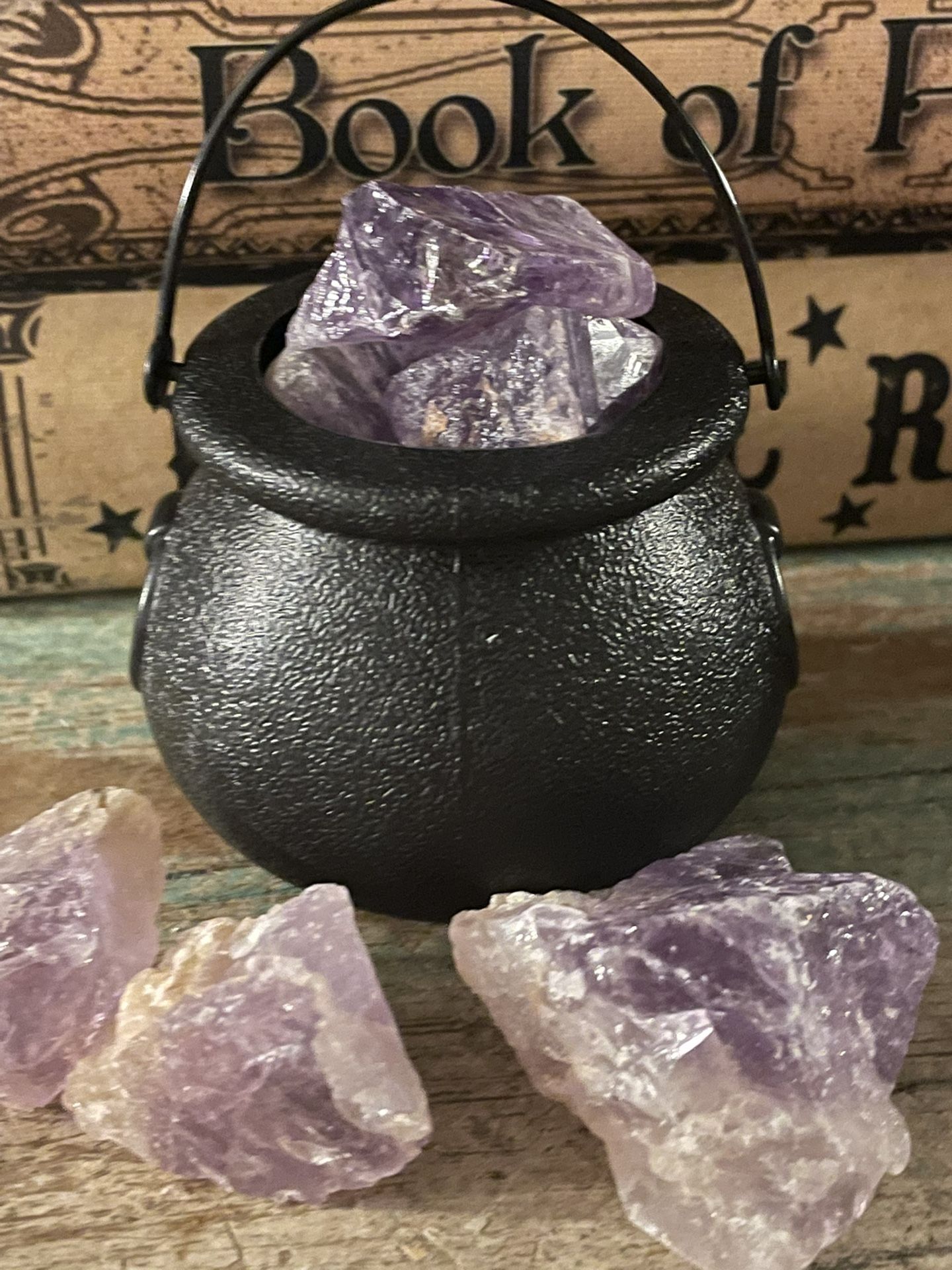 Mini Cauldron Full Of Amethyst