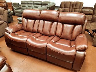 Burgandy shava genuine real leather recliner couch or loveseat